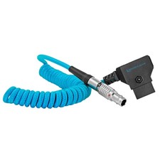 Coiled DTap to 2Pin LEMO 0B Male Power Cable 1636 Inch Nylon Braided Blue picture