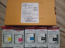 5pk Canon PFI-107 Ink Set 130ml MBK BK C Y & M & 1 MC-10  MAINTENANCE CARTRIDGE  picture
