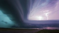 Landscape nature road storm lightning sky clouds field Custom Gaming Mat Desk picture