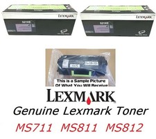 2 New Genuine Lexmark 521XE (521X) Toner MS711 MS811 MS812 52D1X0E SEALED BAG picture
