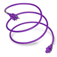 Nema 5-15P to C13 15A 125V 14/3 SJT Power Cord - Purple - 10ft picture