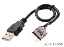 8-inch USB 2.0 A-Male to (1x5) 5-Pin IDC Motherboard Connector Adapter Cable picture