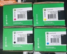 Lexmark High Yield toners 74c1hk0 74c1hm0 74c1hY0 74c1hc0 set. -New picture
