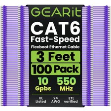 GEARit Cat6 Ethernet Patch Cable 3ft Purple 100-Pack Cat 6 Patch Cords picture