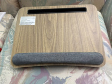 HUANUO LAP DESK WOODGRAIN TOP SURFACE, GREY CUSHION BASE 16.54