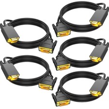 5 PCS 6 Ft DVI To VGA Adapter Cable DVID 24+1 Male Gold Plated Display Cord picture