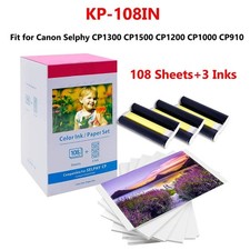 Canon Selphy CP1300 CP1500 CP1200 KP-108IN 108 Sheets 4 x 6 Paper Ink Paper Set picture