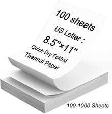 Thermal Paper 8.5x11 Letter Size 100-1000 Sheets for Portable Thermal Printer picture