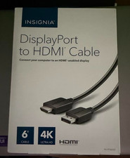 Insignia NS-PDD6502 6ft DisplayPort to HDMI Cable Black 4K Ultra HD - New in box picture