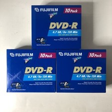 3 X Fujifilm 10 Pack DVD-R 4.7 GB/ Go 120 Min Disc For Data And Video picture