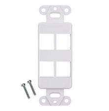 4-Port Wall Plate Snap-In Keystone Jack Insert for RCA/F-Type/RJ45/HDMI Bulk LOT picture