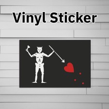 Blackbeard Pirate Flag Sticker Vinyl Decal picture