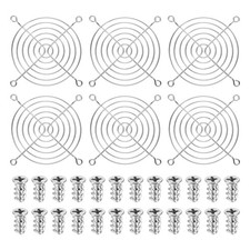 6Pcs 90mm Fan Finger Grill Metal Ventilation Grill Cover with Screws Silver] picture