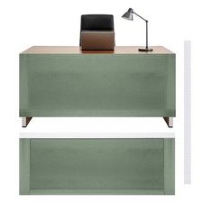 59x24 Inch Under Desk Privacy Panel, Desk Skirt Office Home, Slate Blue picture