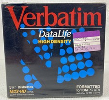 10-Pack Verbatim DataLife High Density 5.25” (5 1/4”) Floppy Disks for IBM PCs picture