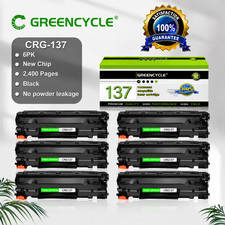 6 Pack GREENCYCLE Canon 137 Black Toner Cartridge CRG137 MF212w MF216n MF232w picture