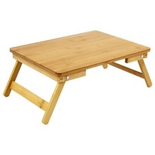 100% Bamboo Laptop Desk Flat Surface Lap Stand Table with Folding Legs Portab... picture