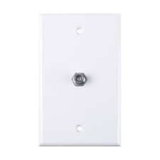 Construct Pro Wall Plate with Single F-81 Connector (White) picture