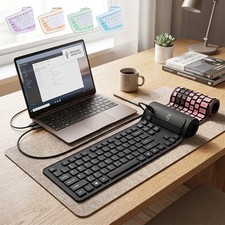 Waterproof Silicone Keyboard Foldable Flexible USB Dustproof DirtProof Full Size picture