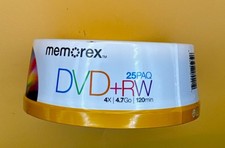 Memorex DVD+RW 25 Pack Paq 4X / 4.7GB / 120 Min Rewritable Disc NEW SEALED picture