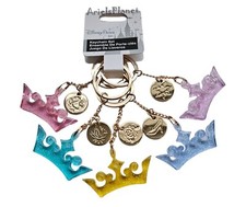 Disney Parks Princess Crowns Set of 5 Keychain and Bag Charm Set picture