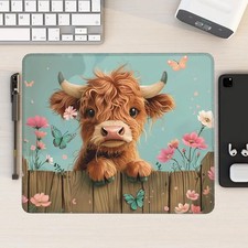 Highland Cow Mouse Pad Desk Mat Washable 9.5L x 7.9W inches, highland cow picture