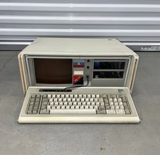 IBM 5155 Vintage Portable Computer Amber CRT Monitor Mechanical Keyboard Beige picture