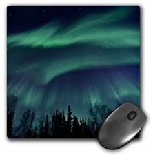 3dRose Northern Lights in Shade of Green Amongst a Dark Blue Night Sky MousePad picture