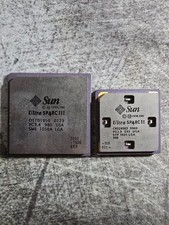 Vintage Sun UltraSPARC III 750MHz + UltraSPARC II 400MHz CPU Lot Ceramic Gold picture