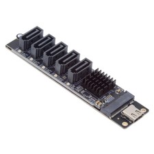 CY USB-C 10Gbps to NGFF Key B+M SATA 6Gbps 5 Ports Adapter PM Port Multiplier picture