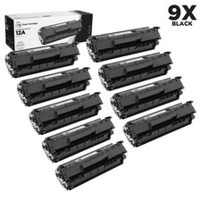 LD 9PK Comp Black Laser Toner Cartridge for HP 12A Q2612A LaserJet 1022nw 3015 picture