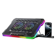 2 Detachable Fans RGB Gaming Laptop Cooling Pad, Rapid Cooling for 15.6-19.3