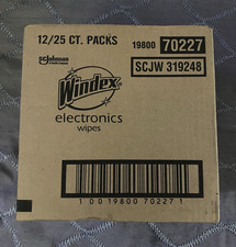 Windex Electronics Cleaning Wipes Case 12 Packs x 25 Ct, MPN 70227 19800 picture