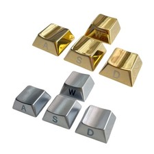Zinc Alloy WASD Keycaps Gold/Silver Finish Side Engraving Enhances Gaming Keypad picture