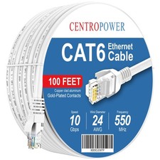 Cat 6 Ethernet Cable 100 ft, Cat6 Solid High-Speed Internet LAN Network Patch... picture