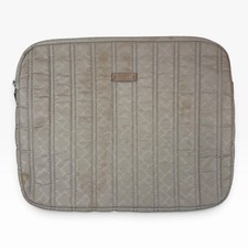 TUMI Padded Zipper 15in Laptop iPad Sleeve Case Beige Light Tan picture
