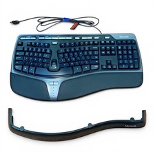 E3 Microsoft Natural Ergonomic Keyboard 4000 v1 USB Wired w/ Riser Tested picture