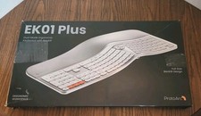 ProtoArc EK01 Plus Backlit Bluetooth Ergonomic Keyboard, White Silver picture
