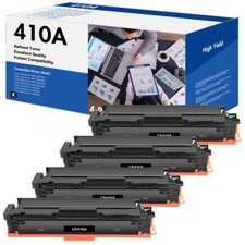 4PK BLACK CF410A Toner Cartridge For HP 410A LaserJet Pro M452 MFP M477 M377dw picture