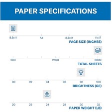 Professional Quality 24 lb Laser Print Paper - 5000 Sheets picture