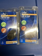 Leviton Mutli-Use CAT 5e Jack 8-position, 8-conductor 5G108-RE5 Black LOT OF 2 picture
