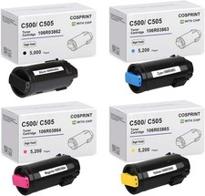 C500/C505 Toner Cartridges 4-Pack BN Chip Black Cyan Magenta Yellow picture