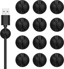 Clips para sujetar cables 12 unidades organizador cables adhesivo negro soporte picture