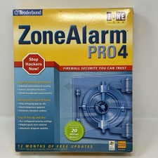 Big Box Retail ZoneAlarm Pro 4 Firewall Windows XP 98SE 2000 Broderbund PC CDROM picture