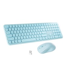 UBOTIE Wireless Keyboard Mouse Combo 110 Round Keycap ScissorSwitch Blue picture