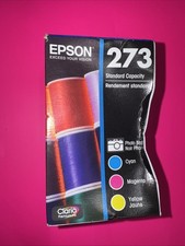 EPSON 273 PHOTO BLACK & TRI COLOR CYAN MAGENTA YELLOW Genuine EXPIRES 06/2026 picture