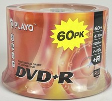 Playo DVD+R 60 Pack 16X Blank Recordable DVDs 4.7GB 120 Min Spindle Sealed picture