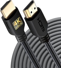 PowerBear 4K HDMI Cable 50 ft, Long Hdmi Cable Braided Nylon Gold 1 50ft picture