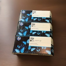 Lot of 3 Genuine HP 727 PHOTO BLACK and GRAY F9J79A 300ml (Retail Box) picture