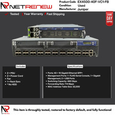 Juniper EX4500-40F-VC1-FB 40-Port SFP+ Network Switch No HDD No IOS picture